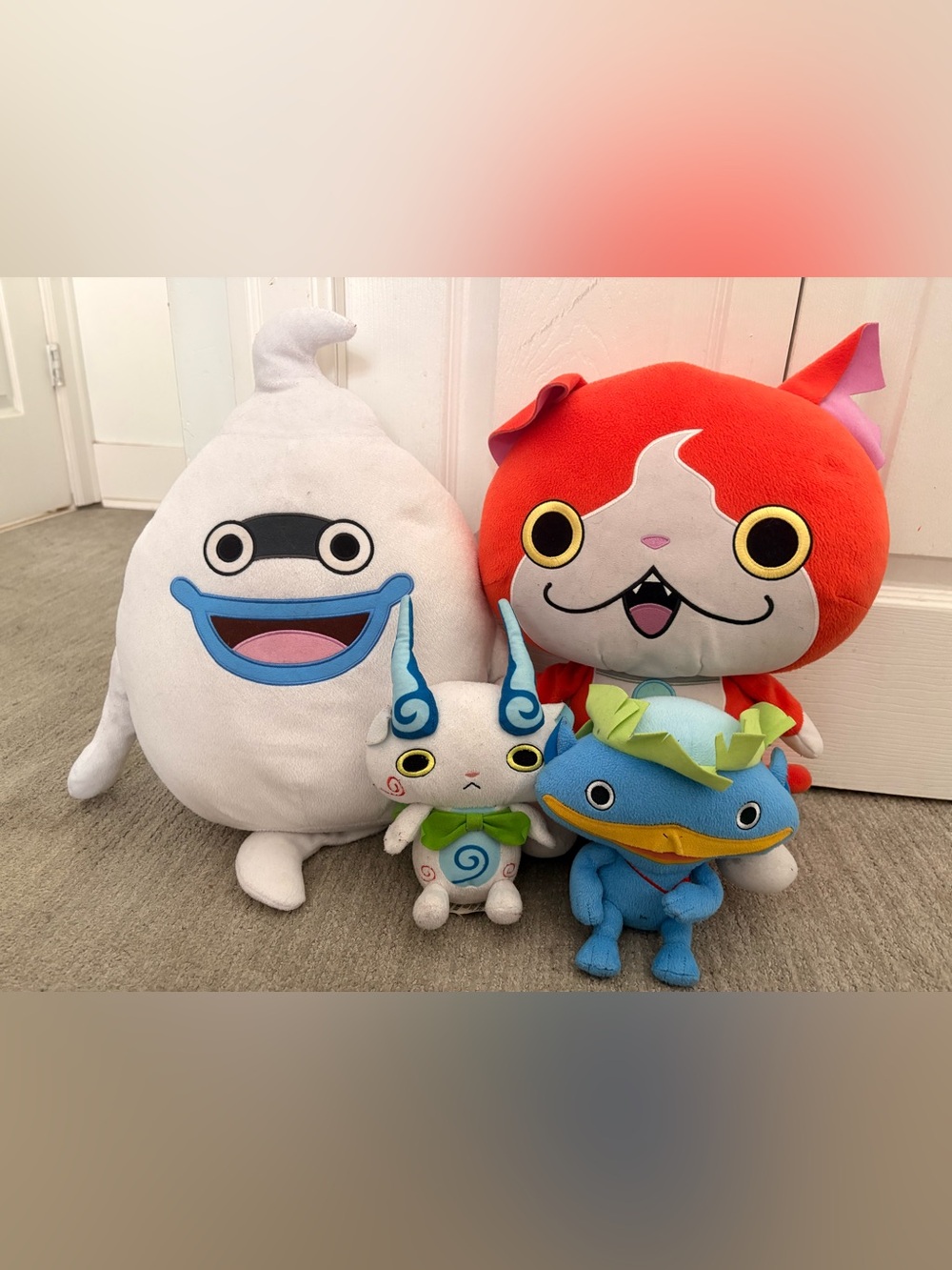Hasbro Yo-kai Plush Character Set in White, Red, Blue, Green